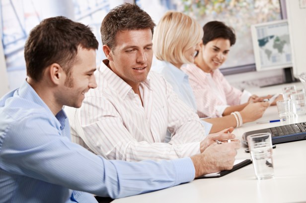 Business people talking in meeting